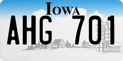 IA license plate AHG701