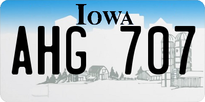 IA license plate AHG707