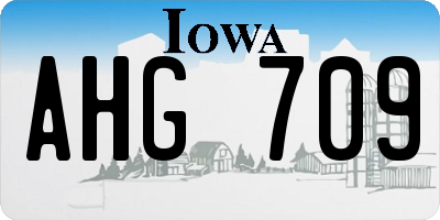 IA license plate AHG709