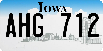 IA license plate AHG712