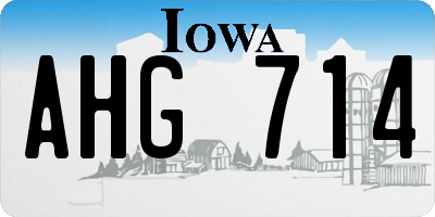 IA license plate AHG714