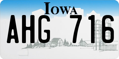 IA license plate AHG716