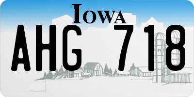 IA license plate AHG718