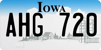 IA license plate AHG720