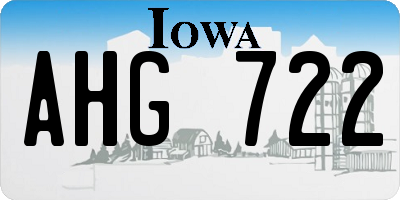 IA license plate AHG722