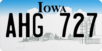 IA license plate AHG727