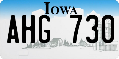 IA license plate AHG730