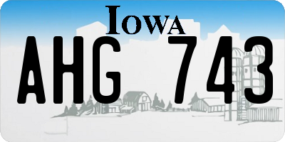 IA license plate AHG743