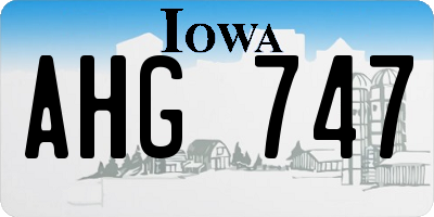 IA license plate AHG747