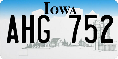 IA license plate AHG752
