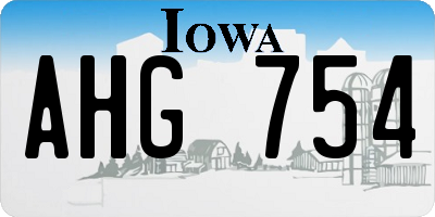 IA license plate AHG754