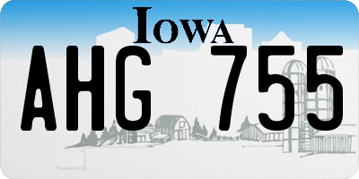 IA license plate AHG755