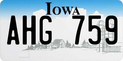 IA license plate AHG759
