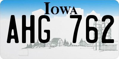 IA license plate AHG762