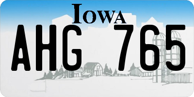 IA license plate AHG765