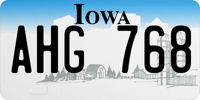 IA license plate AHG768