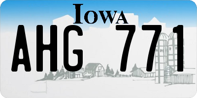IA license plate AHG771