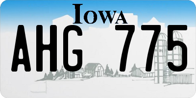 IA license plate AHG775