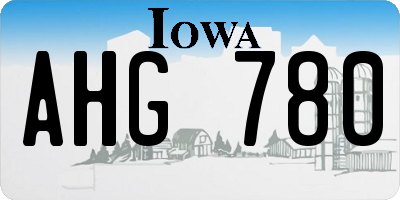 IA license plate AHG780