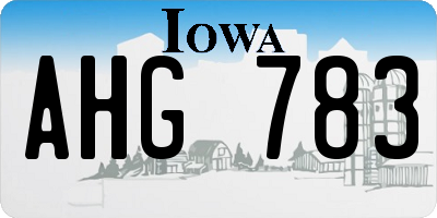 IA license plate AHG783