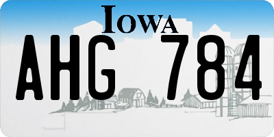 IA license plate AHG784