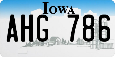 IA license plate AHG786
