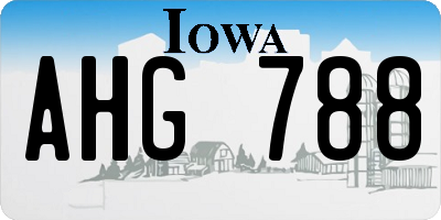 IA license plate AHG788