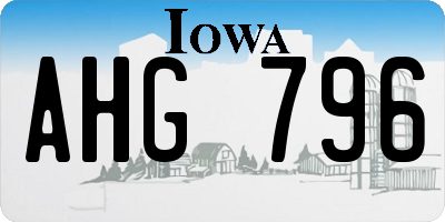 IA license plate AHG796