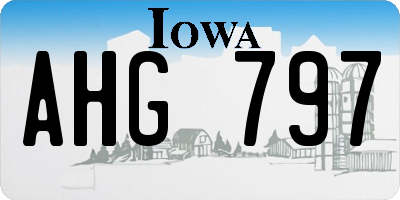 IA license plate AHG797
