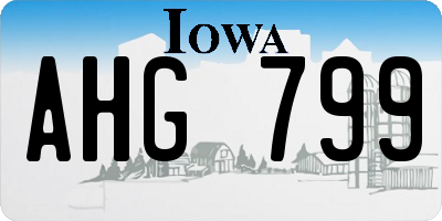 IA license plate AHG799