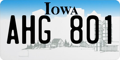 IA license plate AHG801