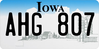IA license plate AHG807