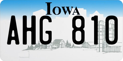 IA license plate AHG810