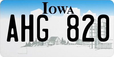 IA license plate AHG820