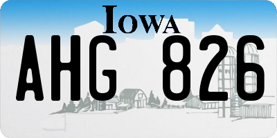 IA license plate AHG826