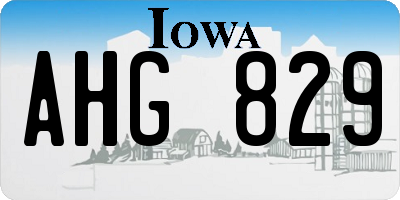 IA license plate AHG829