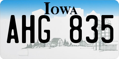 IA license plate AHG835