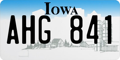 IA license plate AHG841