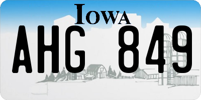 IA license plate AHG849