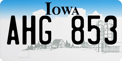 IA license plate AHG853