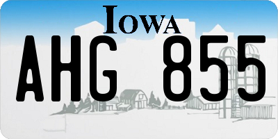 IA license plate AHG855