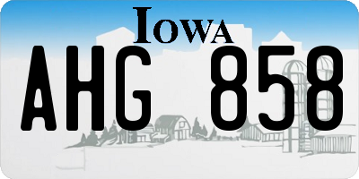 IA license plate AHG858