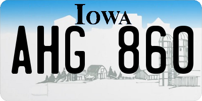 IA license plate AHG860