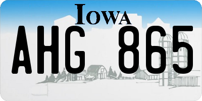 IA license plate AHG865