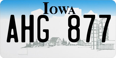 IA license plate AHG877