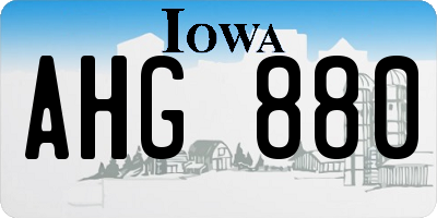 IA license plate AHG880