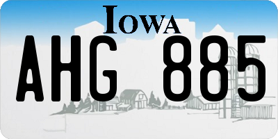 IA license plate AHG885