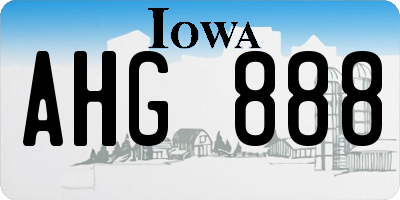 IA license plate AHG888