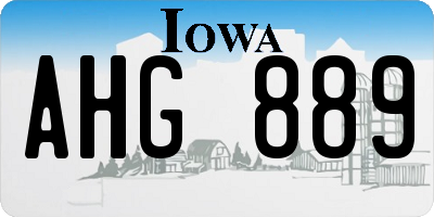 IA license plate AHG889