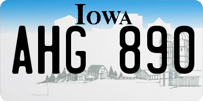 IA license plate AHG890